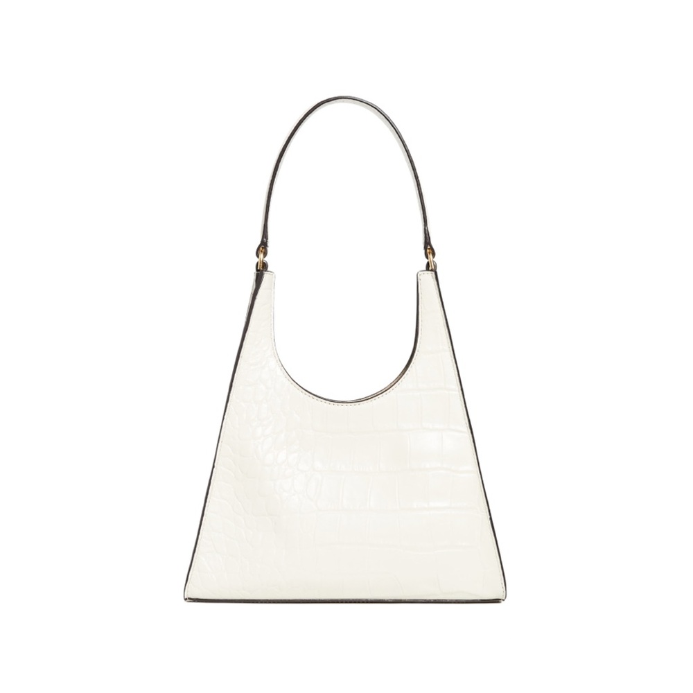 Staud Rey Bag Elegant Cream Croc-Embossed Women's Bag